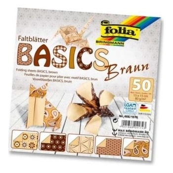 Folia 466/1010 Origami papír Basics 80 g/m2 10 x 10 cm 50 archů hnědý