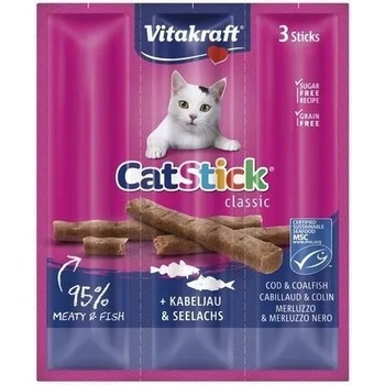 Vitakraft Mini Stick САЛАМЕНА ПРЪЧИЦА ЗА КОТКИ - мини 3 бр. с атлантическа и тихоокеанска треска