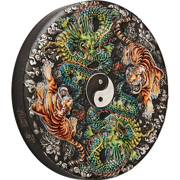 Perth Mint Exkluzivní stříbrná mince Double Dragon and Double Tiger with Yin Yang 5 Oz