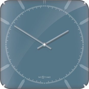 NeXtime Стенен часовник Michael Square Dome син (3172)