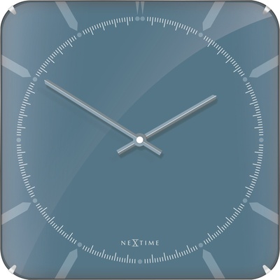 NeXtime Стенен часовник Michael Square Dome син (3172)