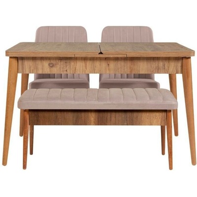 Sconto Jedálenská zostava Vina 7 svetlohnedá / orech