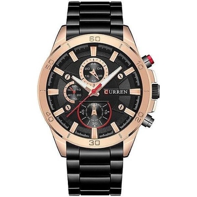 Curren Мъжки часовник Curren Rabbet, Неръждаема стомана, Черен / Розово злато (CURREN-8275-BLACK-ROSEGOLD)