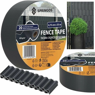 SPRINGOS Tieniaca plotová páska 4,75 cm x 35m, antracitová SPRINGOS FN0003