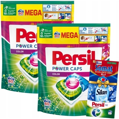 Persil Power Caps Kapsle na praní barev 2 x 60 PD + Dárek