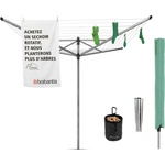 Brabantia Външен простор Brabantia Lift-O-Matic Advance 50m, метален шип за вкопаване, калъф и торба за щипки (90300254) - topmall