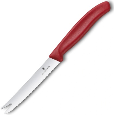 Victorinox 6.7861.C1 Nôž na syr a salámu, 11 cm zúbkovaná čepeľ, červený