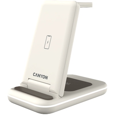 CANYON Сгъваемо безжично зарядно CANYON WS-304, Foldable 3in1 Wireless charger, with touch button for Running water light, Input 9V/2A, 12V/1.5AOutput 15W/10W/7.5W/5W, Type c to USB-A cable length 1.2m, wi (CNS-WCS304CL)