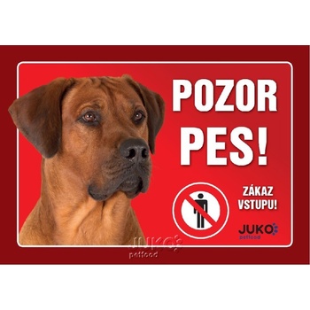Juko Plastová tabuľa Pozor Pes Rhodéský Ridgeback 21 x 14,7 cm