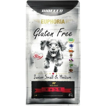 Biofeed Euphoria Gluten Free s hovädzím mäsom Puppy Small & Medium 12 kg