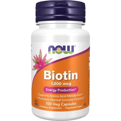 NOW NOW Biotin 1000mcg, 100 Veg Capsules
