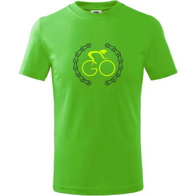 GO cyklista tričko detské Apple Green