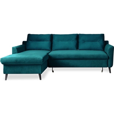 Miuform Ъглов разтегателен диван от тюркоазено кадифе, ляв ъгъл Stylish Stan - Miuform (Stylish Stan LCBKL-2QR OTT10)