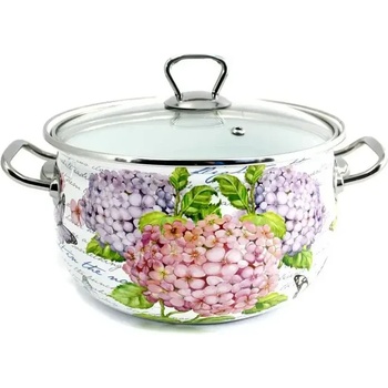 Image 1 of Тенджера емайл кант със стъклен капак лукс 3.8л