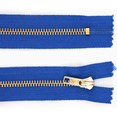 Pro Háčkování Kovový zip nedělitelný 6 cm, Ø 6 mm sytě modrý
