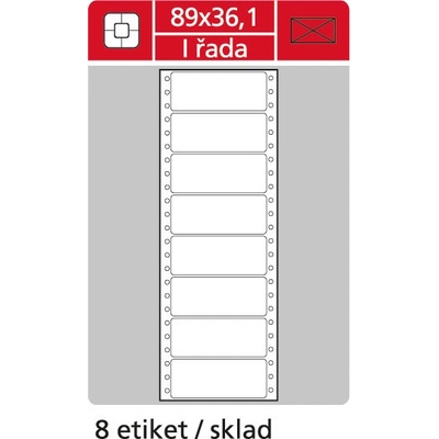 S&K Jednořadé tabulkové štítky 89 x 36,1 mm, bílé