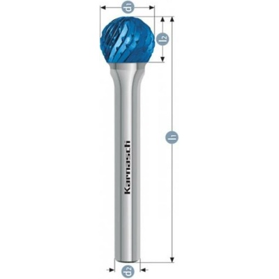 Karnasch Professional Tools Kulová fréza na kov Karnasch D12,0×11,4 S8 L56 mm, povlakovaná, HP-6