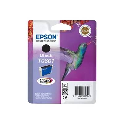 Epson 5LB T0801 черна касета с мастило стандартен капацитет 7, 4 ml 330 страници 1 пакет блистер без аларма (C13T08014011)