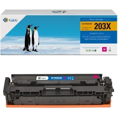 Compatible КАСЕТА ЗА HP Color Laserjet M254dw/M254nw/Color Laserjet M281FDN/M281FDW/M280NW - HIGH CAPACITY - /203X/ - Magenta - CF543X - PN NT-PH203XM - G&a (100HPCF543X)