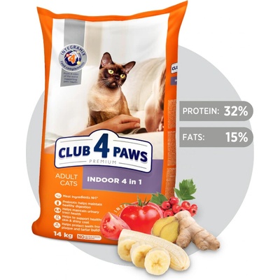 CLUB 4 PAWS Premium Indoor 4 in 1. 14 kg