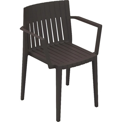 VONDOM SPRITZ plastová zahradní židle s područkami Tmavě hnědá