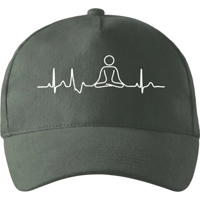 Ekg yoga so zahnutým šiltom a mosaznou sponou Tm. bridlica šedozelená