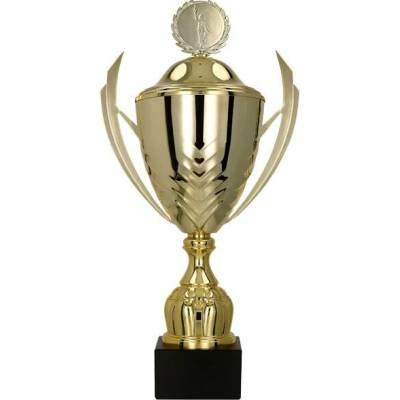 Kovový pohár s poklicí Zlatý 47 cm 18 cm