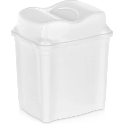 Orion Plastový odpadkový kôš 5 l, biely s výklopným vekom