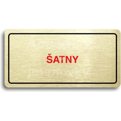 ACCEPT Piktogram ŠATNY - zlatá tabulka - barevný tisk