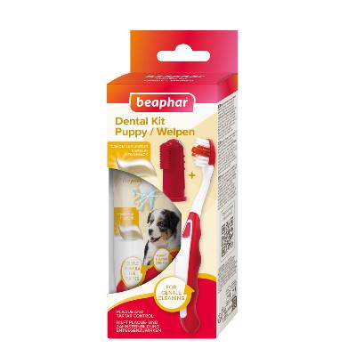 PUPPY DENTAL KIT - комплект: паста за зъби 50 г + четка за кученца + четка за пръст