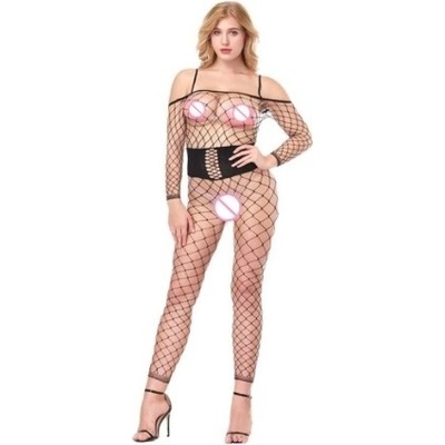 Love by love Dámské BODYSTOCKING síťkované 21108, černé