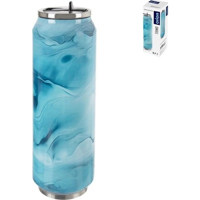 Orion Termoska plechovka nerez 700 ml mramor tyrkysová