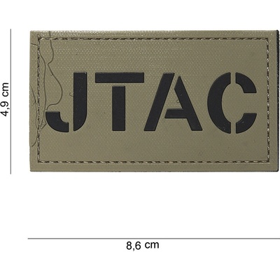 Gumová nášivka 101 Inc nápis JTAC - coyote