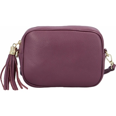 Elegantní dámská kožená crossbody kabelka Liane fialová