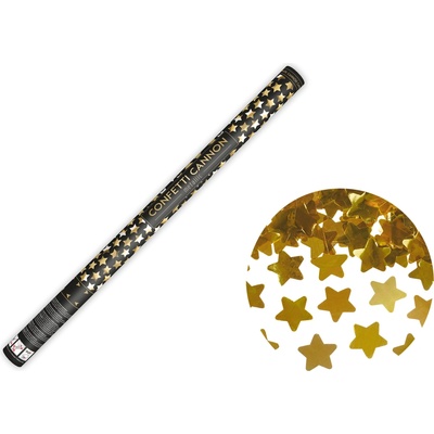 Party Konfety kanón zlaté hviezdy 80 cm metalické