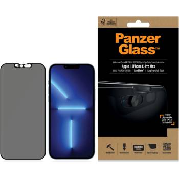Image 1 of Panzer Стъклен протектор PanzerGlass за Apple Iphone 13 Pro Max CamSlider, Privacy, CaseFriendly, Antibacterial - Черен