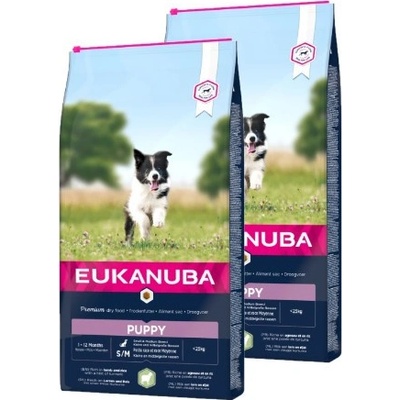Eukanuba Puppy & Junior Small/Medium Lamb & Rice 2 x 12 kg