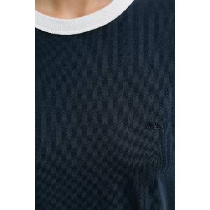 APC A. p. c. Памучна тениска t-shirt crop manche courte contrastÉ (cohbq.f26550)