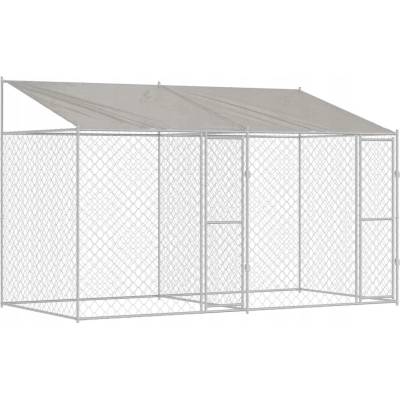 VidaXL Klec pro psa Stříbrná 400 x 200 x 256 cm Ocel