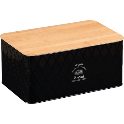 Kesper 18047 Chlebník s prkénkem, černá, 28 x 18 x 13 cm – Zboží Mobilmania