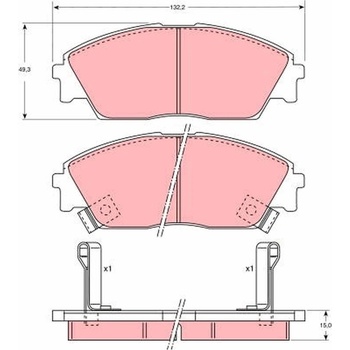 Sada brzdových platničiek kotúčovej brzdy TRW GDB763