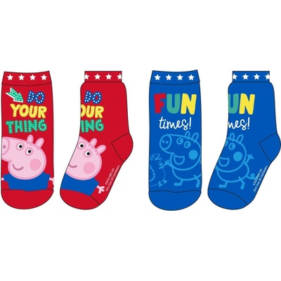 Prasátko Peppa 5234904 Chlapecké ponožky modrá/ červená