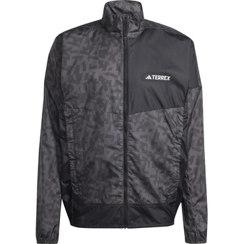 Image 1 of adidas Яке Adidas Men's Terrex Trail Water-Resistant Wind Performance Running Jacket - Charcoal/Black