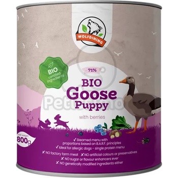Farkaskonyha BIO меню с гъше на пара за малки кученца 800 г