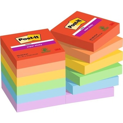POST-IT Bloček Post-it Super Sticky PLAYFUL, veľkosť 47,6x47,6 mm, 12 bločkov