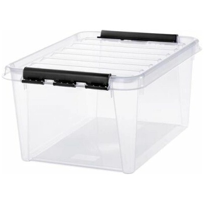 SMARTSTORE Úložný box Classic 31, průhledný, plast, 32 l, černé úchytky, SMARTSTORE 3510070 223752