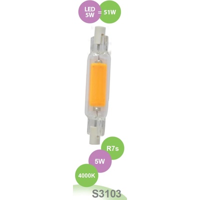 Sandria LED žárovka R7s S3103 SANDY LED J78 R7S 5W COB 4000K