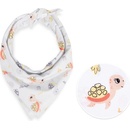 Biante Detská bavlnená šatka Sandra SA 373 Veselé korytnačky na bielom