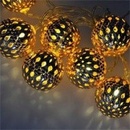 Solight LED reťaz 1V207-G zlaté gule 10LED reťaz 1m 2x AA IP20