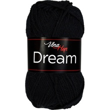 Vlna Hep pletací příze DREAM 6001 černá, 100% merino vlna, jednobarevná, 50g/125m